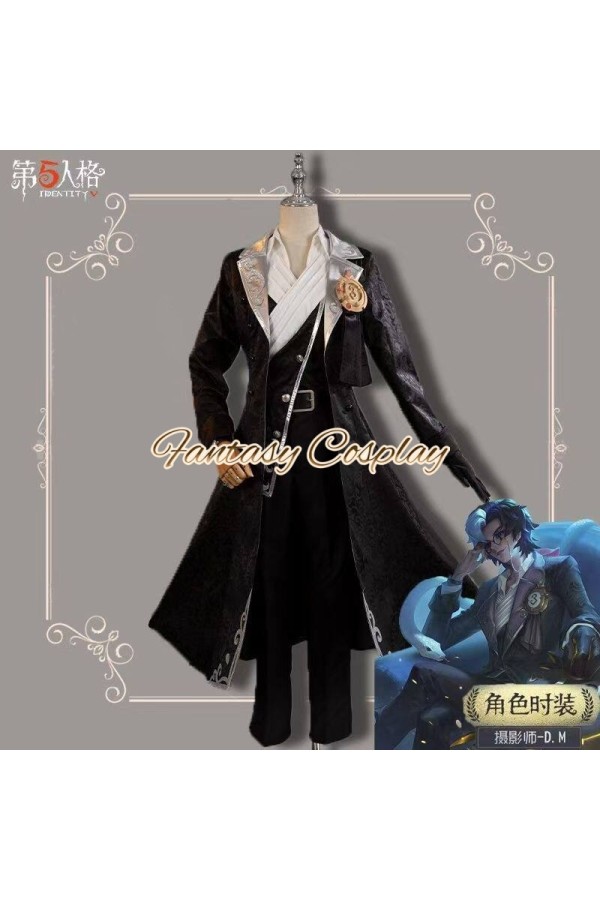 Identity V Photographer Joseph Desaulniers D.M. Désire Mélodis Black Outfit Cosplay Costume